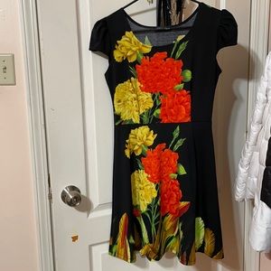 Black floral sun dress